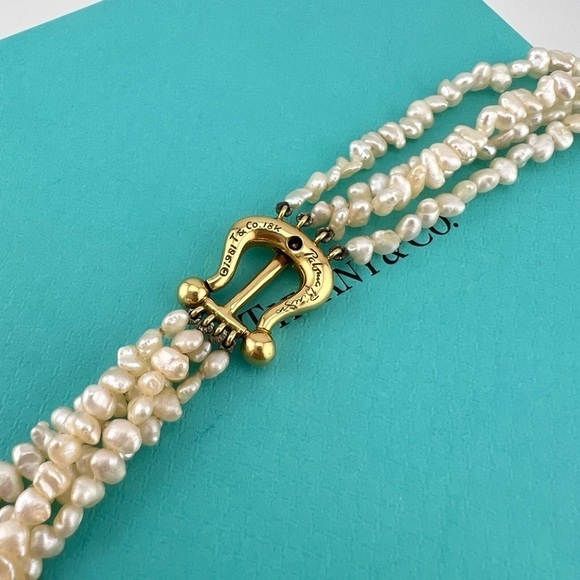 Vintage Tiffany & Co. Baroque Pearl Torsade Necklace 18k Buckle Clasp - Picture 4 of 9